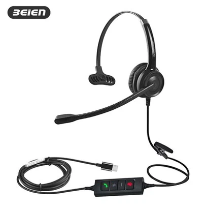 Triukšmą slopinančios C tipo ausinės su mikrofonu nešiojamam kompiuteriui